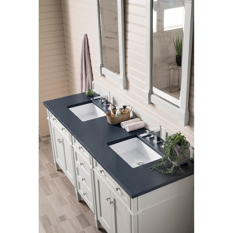 James Martin Vanities Brittany 72" Double Vanity, Bright White