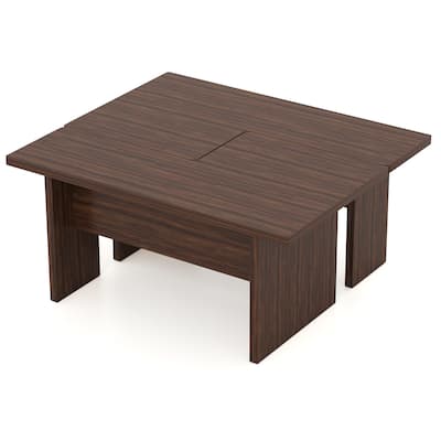 Gymax Modular Coffee Table Set of 2 L Shaped Center Tables for Home