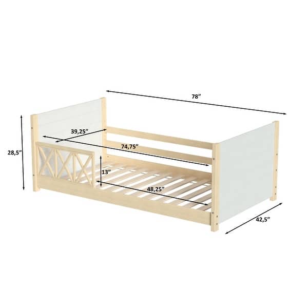 Polifurniture Cozy Twin Montessori Daybed with Guardrails