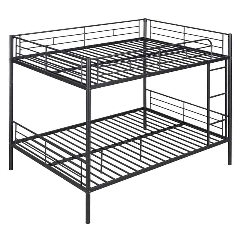 Full Over Full Size Metal Bunk Bed with Ladder