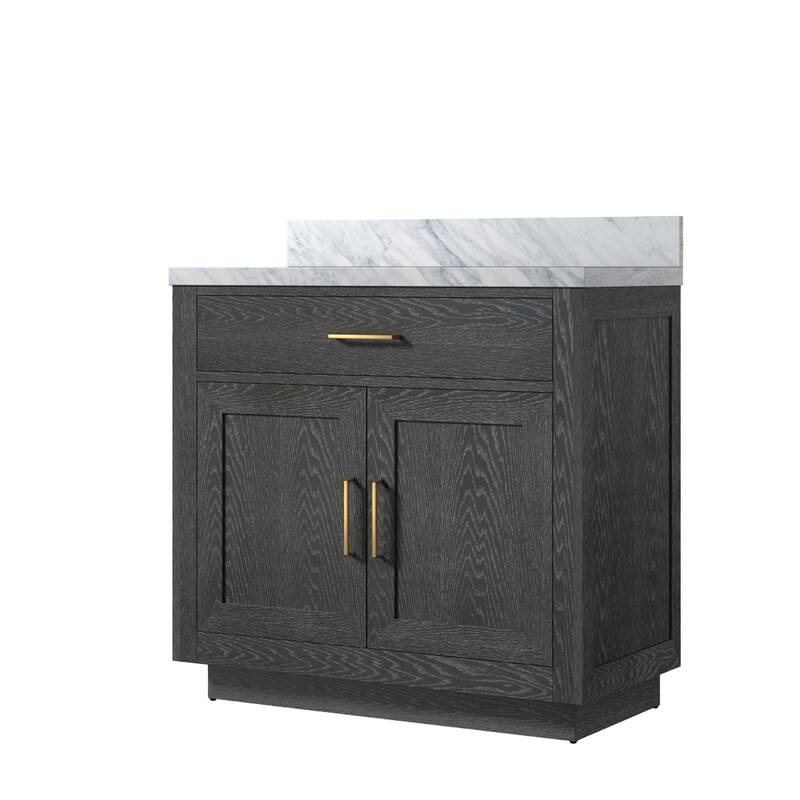 Abbey Bath Vanity with Carrara Marble Top and Sink