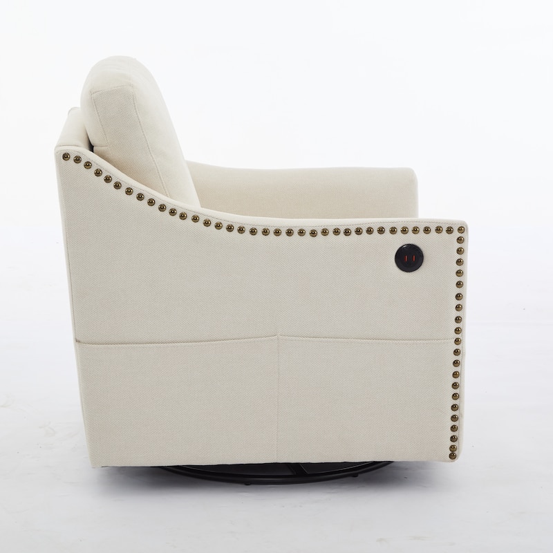 30.3" Accent Chair with USB and Side Pocket