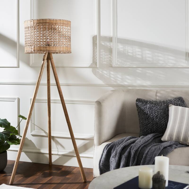 SAFAVIEH Lighting 63-inch Akroyd Floor Lamp - 18" W x 18" D x 63" H