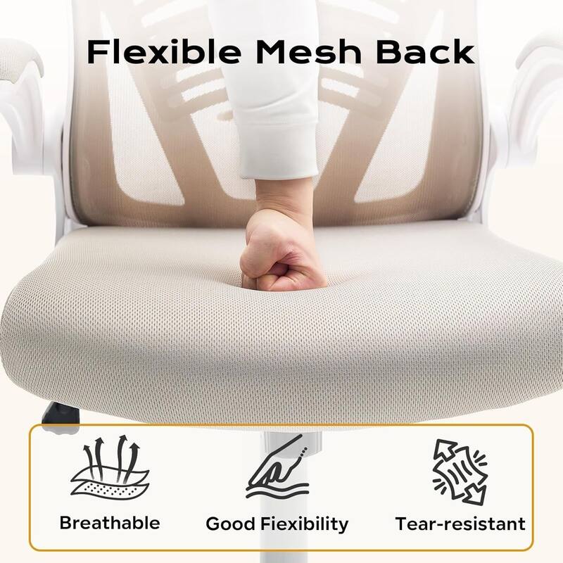 Ergonomic Office Computer Gaming Chair with Flip-Up Armrests for Bedroom, Study