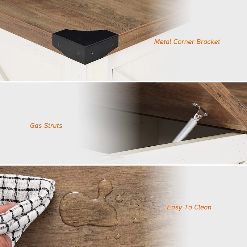 WAMPAT Modern Farmhouse Coffee Table