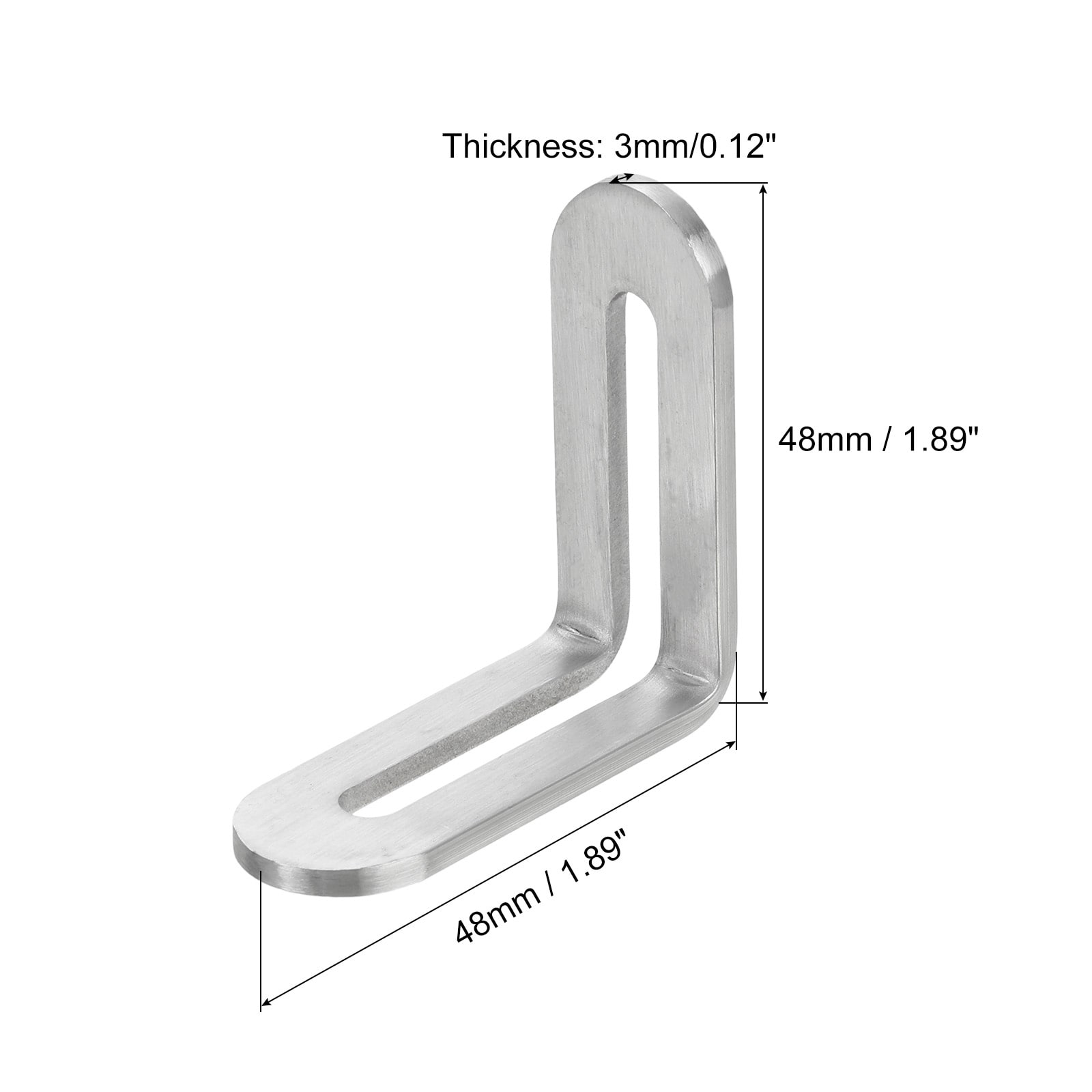 Adjustable L-Shape Corner Brace with Slot Bracket - Silver
