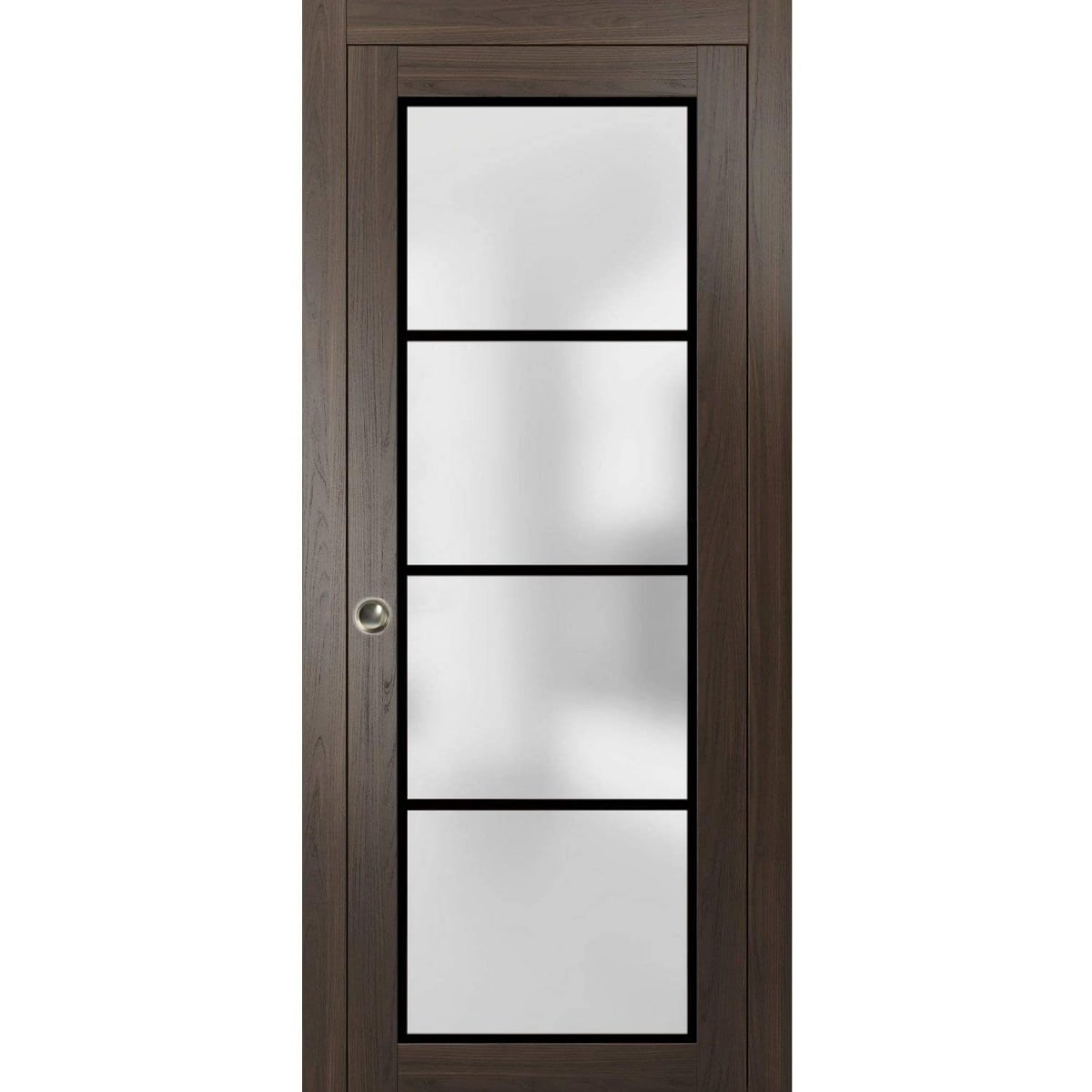 SartoDoors Planum 2132 | Interior French Doors French Door | Solid Wood | Hardware Set | 18x80, Chocolate Ash Bedroom Door