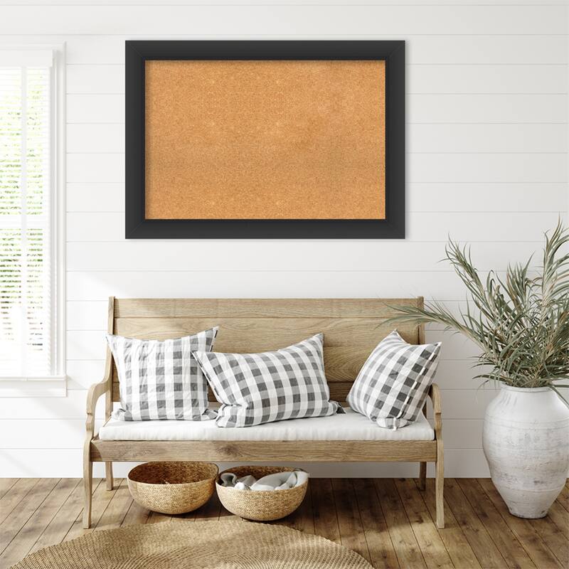Sloped Black Framed Cork Board - Bulletin Board, Organization Board, Pin Board