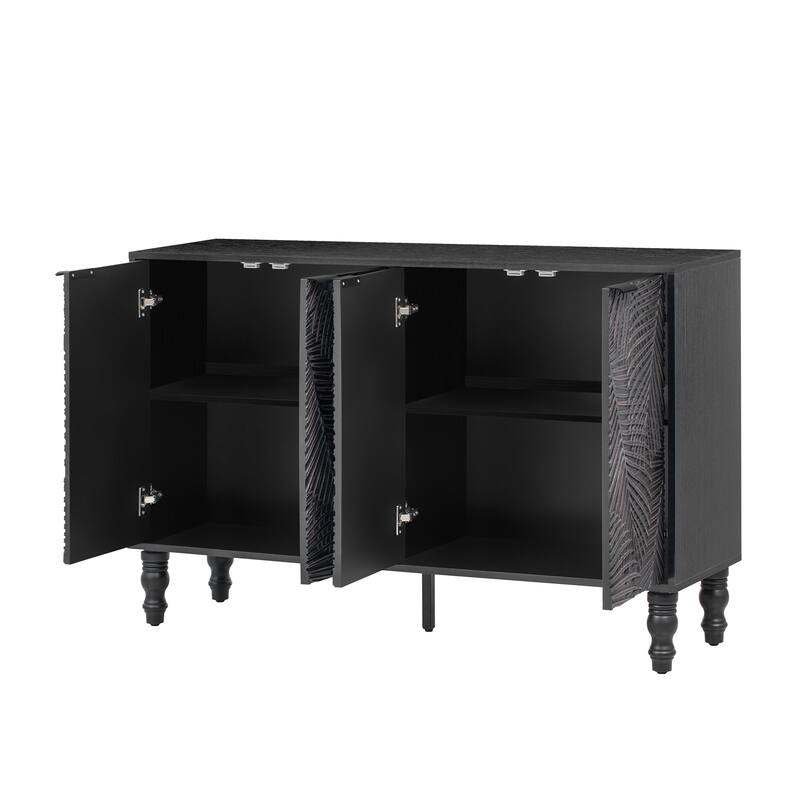 47.2" Leaf Accent TV Stand with 2 Cabinets and Roman Legs