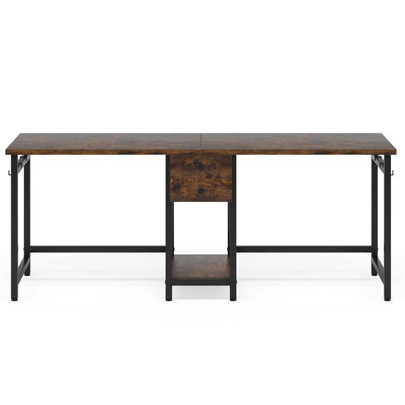 79" Two-Person Industrial Computer Desk