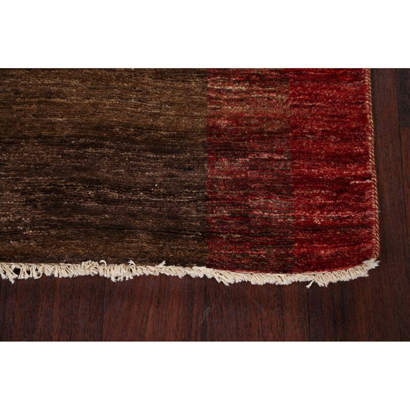 Modern Gabbeh Kashkoli Oriental Long Wool Runner Rug Hand-knotted - 2'7" x 16'2"
