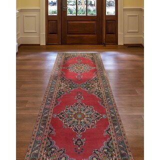 Noori Rug Fine Vintage Distressed Circehyl Rust/Grey Runner - 3'1