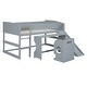 preview thumbnail 4 of 16, Multiple Functions Bed,Low Study Twin Loft Bed with Chair and Rolling Portable Desk