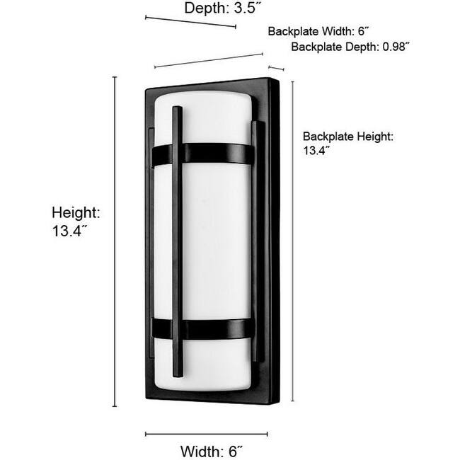 Millennium Lighting 76001 13" Tall LED Outdoor Wall Sconce with Half