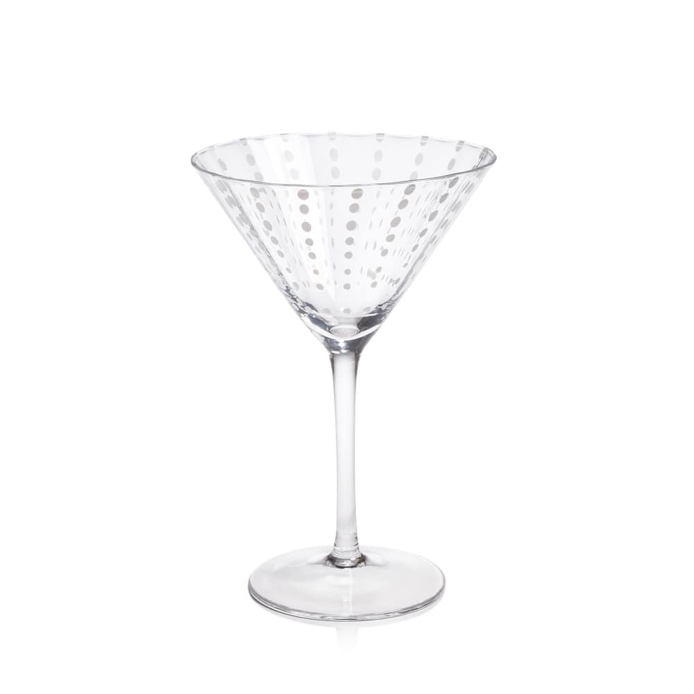 Pescara White Dot Martini Glasses, Set of 4