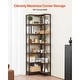 preview thumbnail 38 of 47, UIMOSO Corner Bookshelf, Corner Bookcase with Heavy Duty Metal Frame & Wooden Shelves