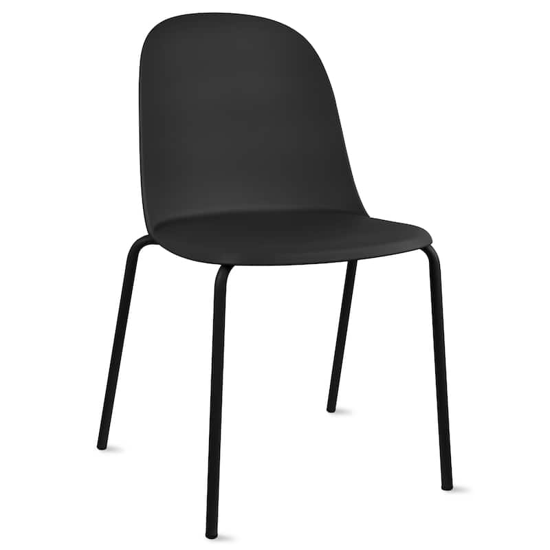 Set of 2 Plastic Dining Chairs For Kitchen Office Business Cafe Guest Waiting Room Event Party Outdoor Patio Hotel
