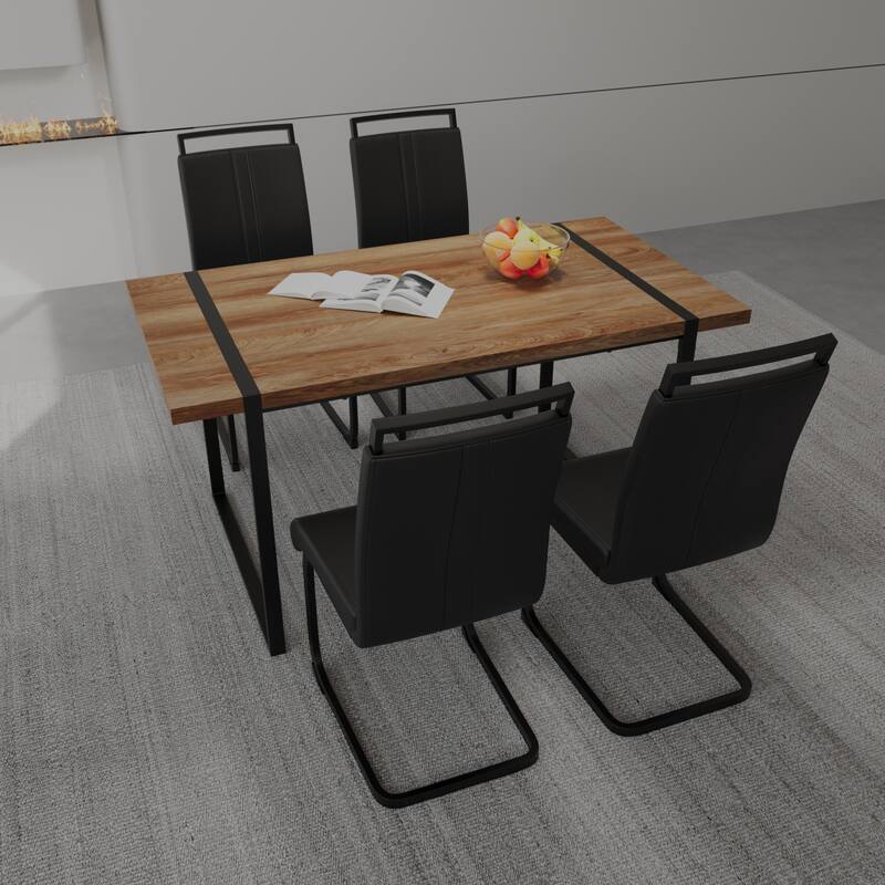 Multifunctional Dining Table and Chair Sets Home Dining Table and Chair Sets with Anti-Scratch Plastic Feet for Dining Room