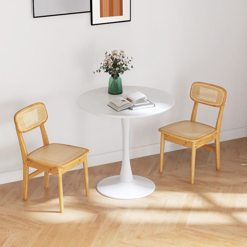 Gymax Rattan Dining Chairs Set of 2 Kitchen Dining Chairs w/ Simulated