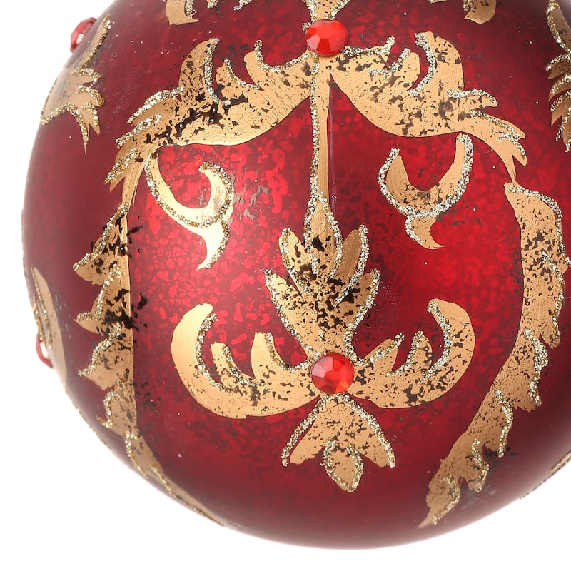 4" Glass Highlands Ball Ornament Set of 3