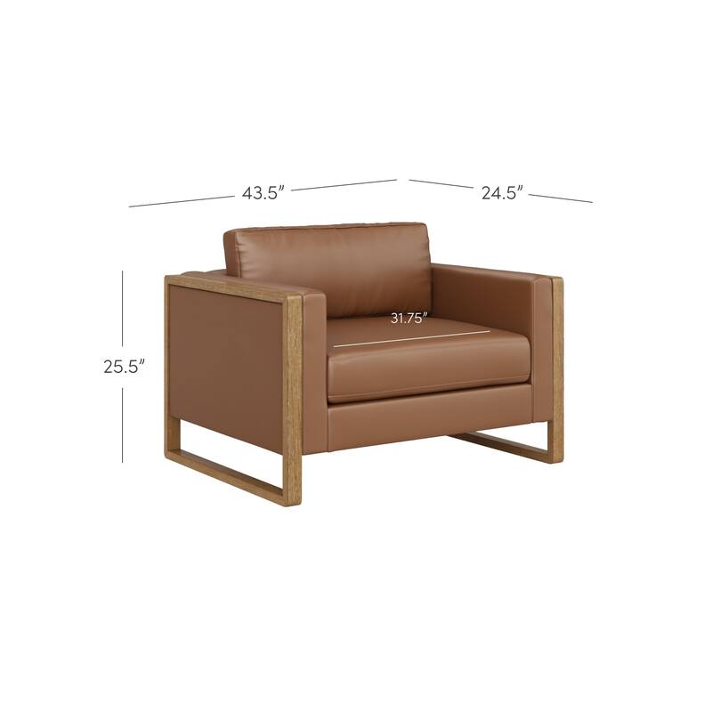 Madison Modern Upholstered Modular Sofa or Couch for Living Room with Solid Wood Legs