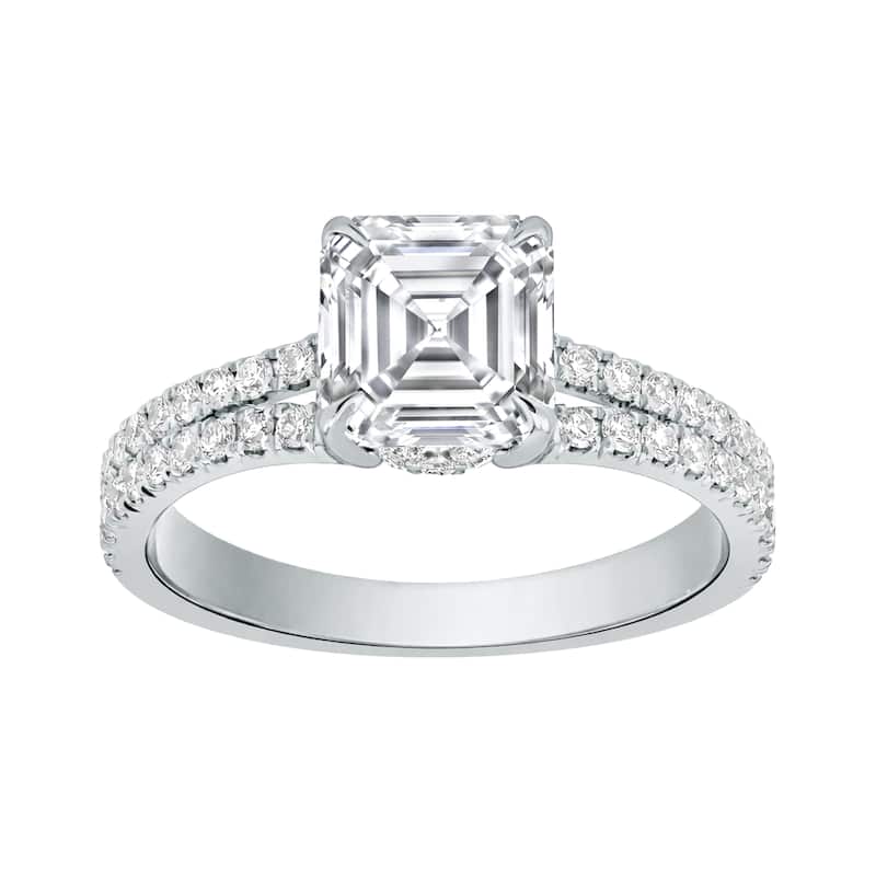 Auriya 14K Gold Asscher Lab Grown Diamond Split Shank Engagement Ring 1.43 - 5.86ct. tw. (F-G, VS) - 5.00 carats - 7 - Rose