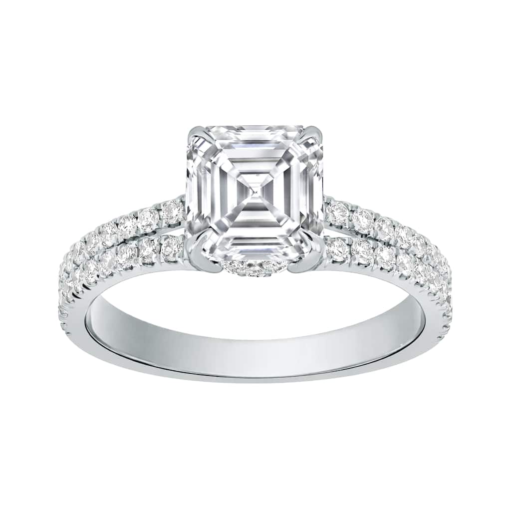 Auriya 14K Gold Asscher Lab Grown Diamond Split Shank Engagement Ring 1.43 - 5.86ct. tw. (F-G, VS)