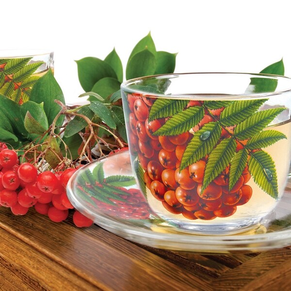 glass tea cups with saucer