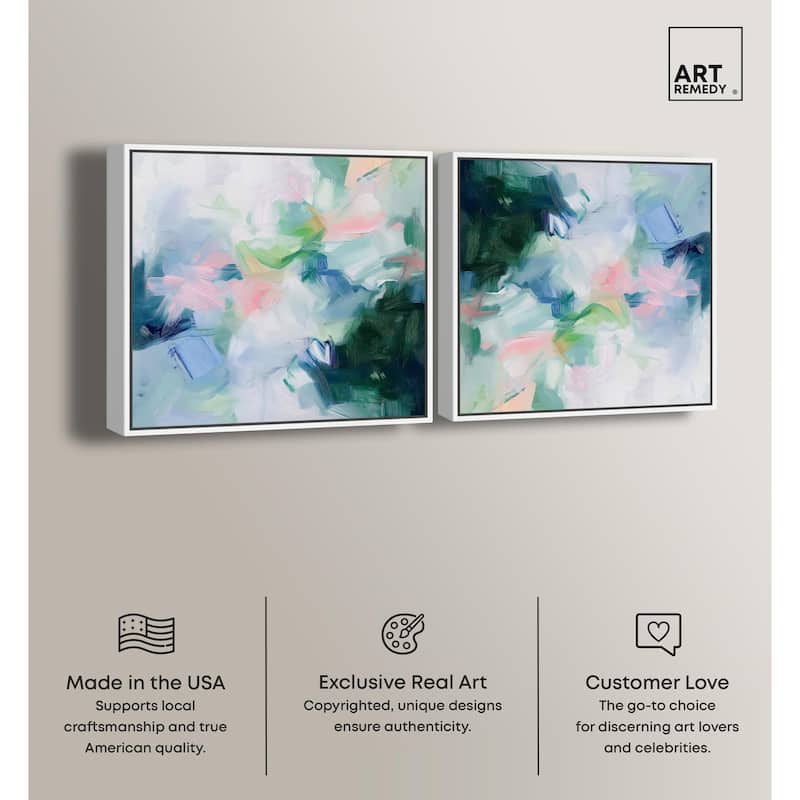 Soft Blues Canvas by Art Remedy