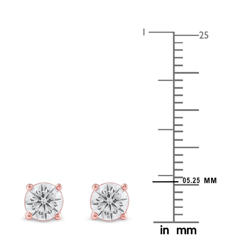 1/3ct TDW Lab-grown Diamond Solitaire Stud Earrings in 10k Gold for Women