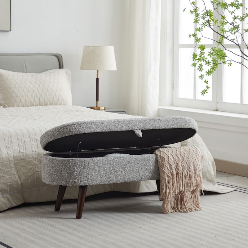 Basics Upholstered Storage Ottoman and Entryway Bench