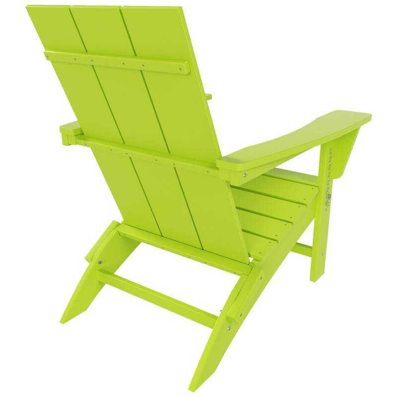 Polytrends Shoreside Modern Poly Folding Eco-Friendly All Weather Adirondack Chair (Set of 4)