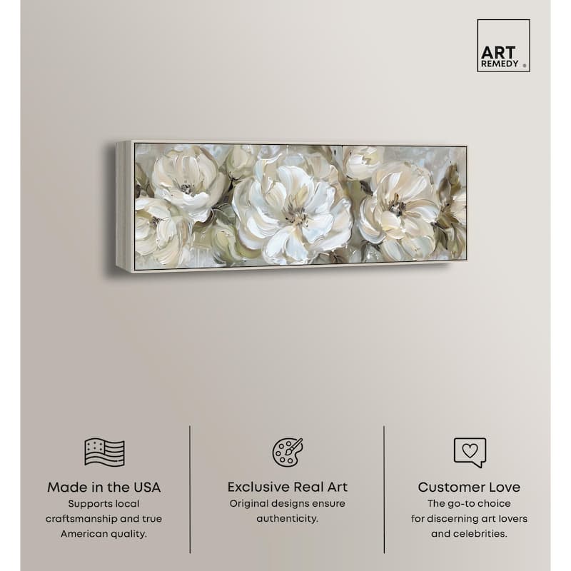 Floral in Sage Panoramic Canvas by Art Remedy