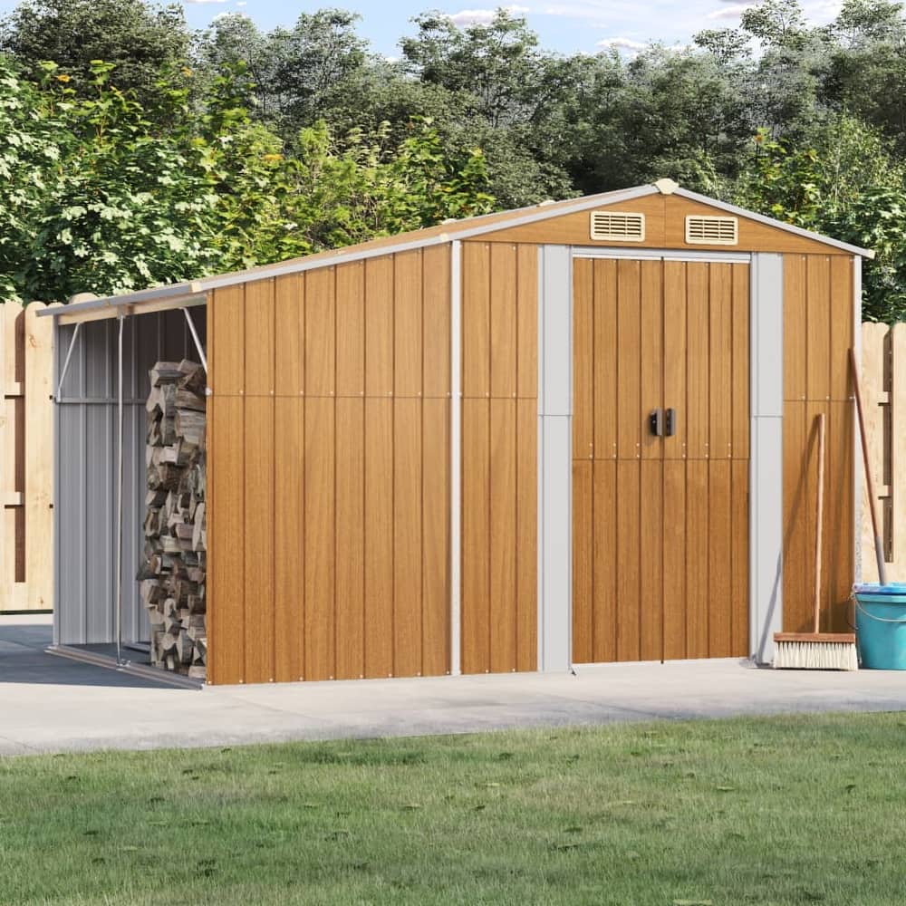 vidaXL Garden Shed Metal Outdoor Storage Tool Shed House Galvanized Steel