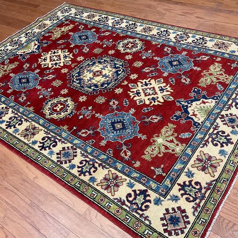 HERAT ORIENTAL Handmade Kazak Wool Rug - 5'1" x 6'11"
