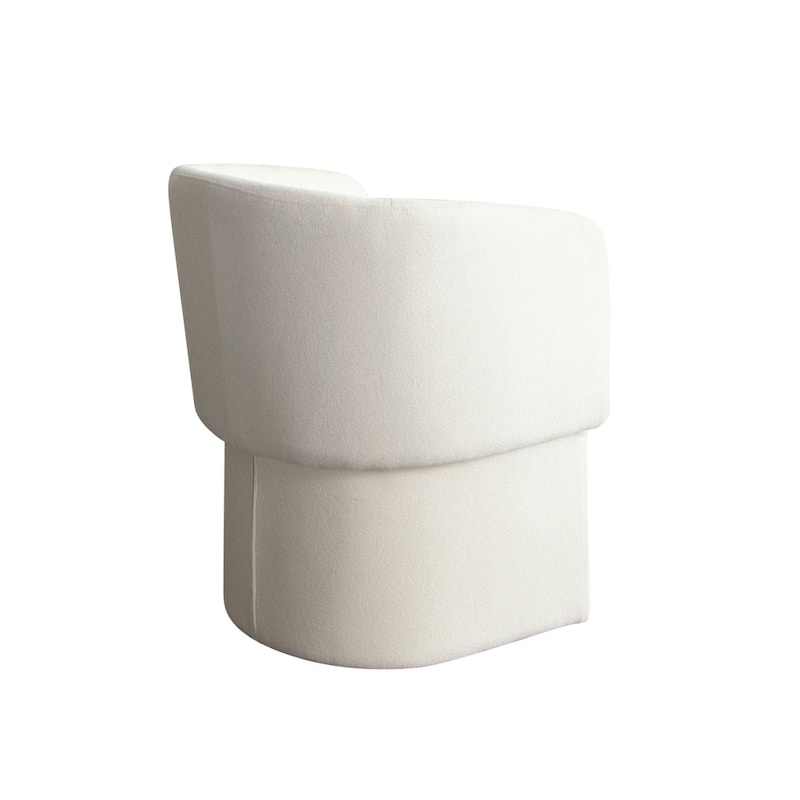 Tesy Dining Side Chair, Elite Ivory Textured Polyester, Sloping Arms
