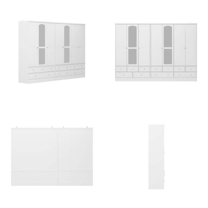 78.7"H Combo Twin Wardrobe Set Elegance Meets Utility Armoires Closet