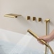 preview thumbnail 11 of 28, Waterfall Tub Faucet with Rough-in Valve,Wall Mounted Tub Spout with Handheld Shower Brushed Gold