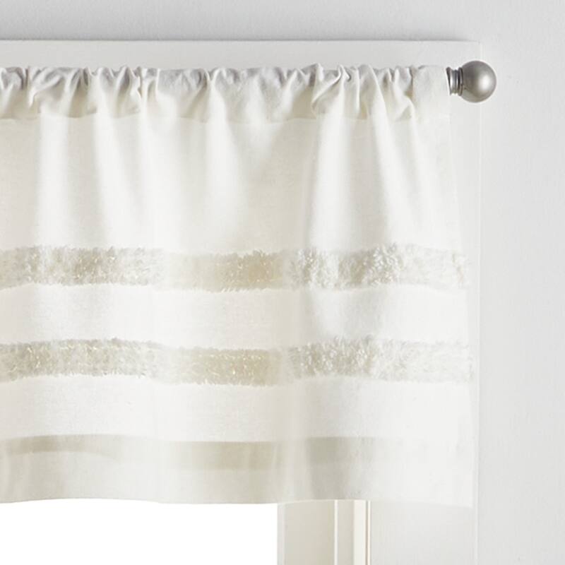 Martha Stewart Water's Edge 3-pc Valance and Tier Set - 1-Valance and 2-36" Tiers