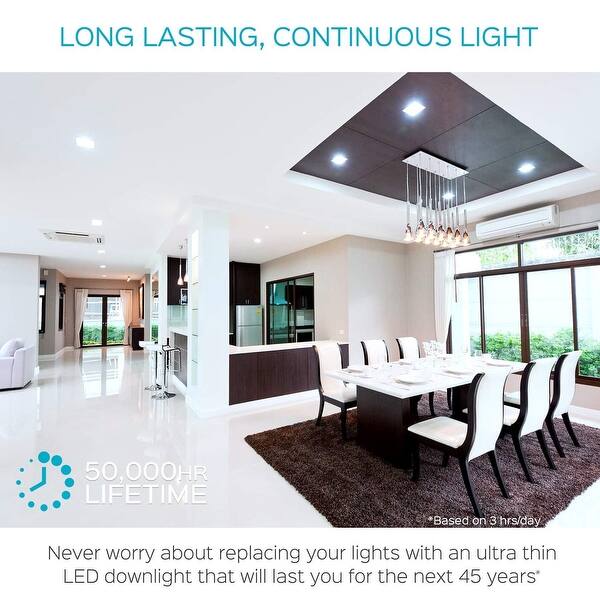 Shop Luxrite 6 Inch Square Ultra Thin Led Recessed Light With J Box 12w Dimmable 850 Lumens Ic Damp Rated 12 Pack Overstock 28866913