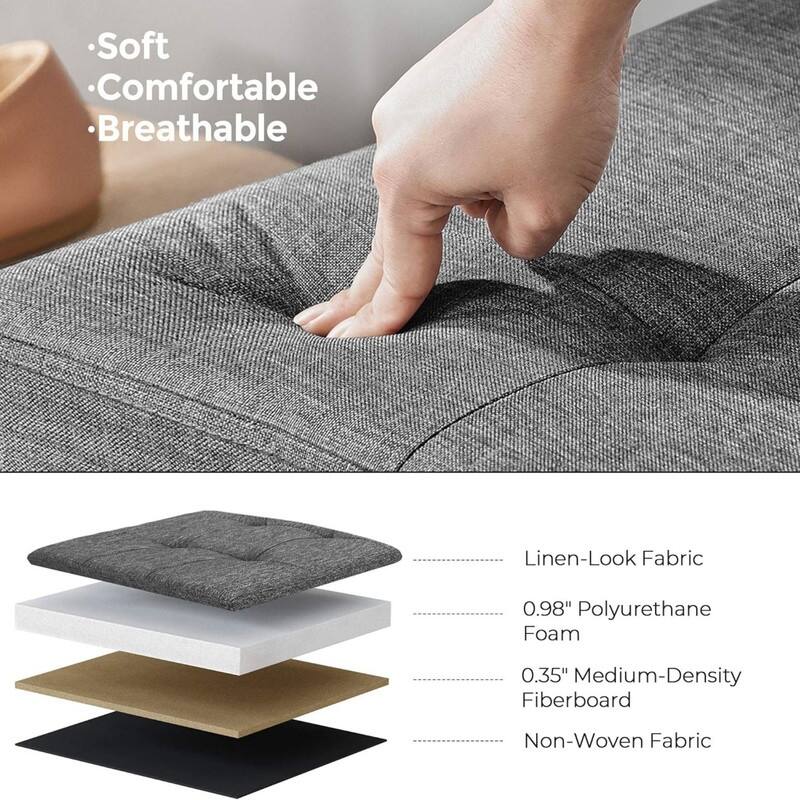 43 Inches Folding Storage Ottoman Bench