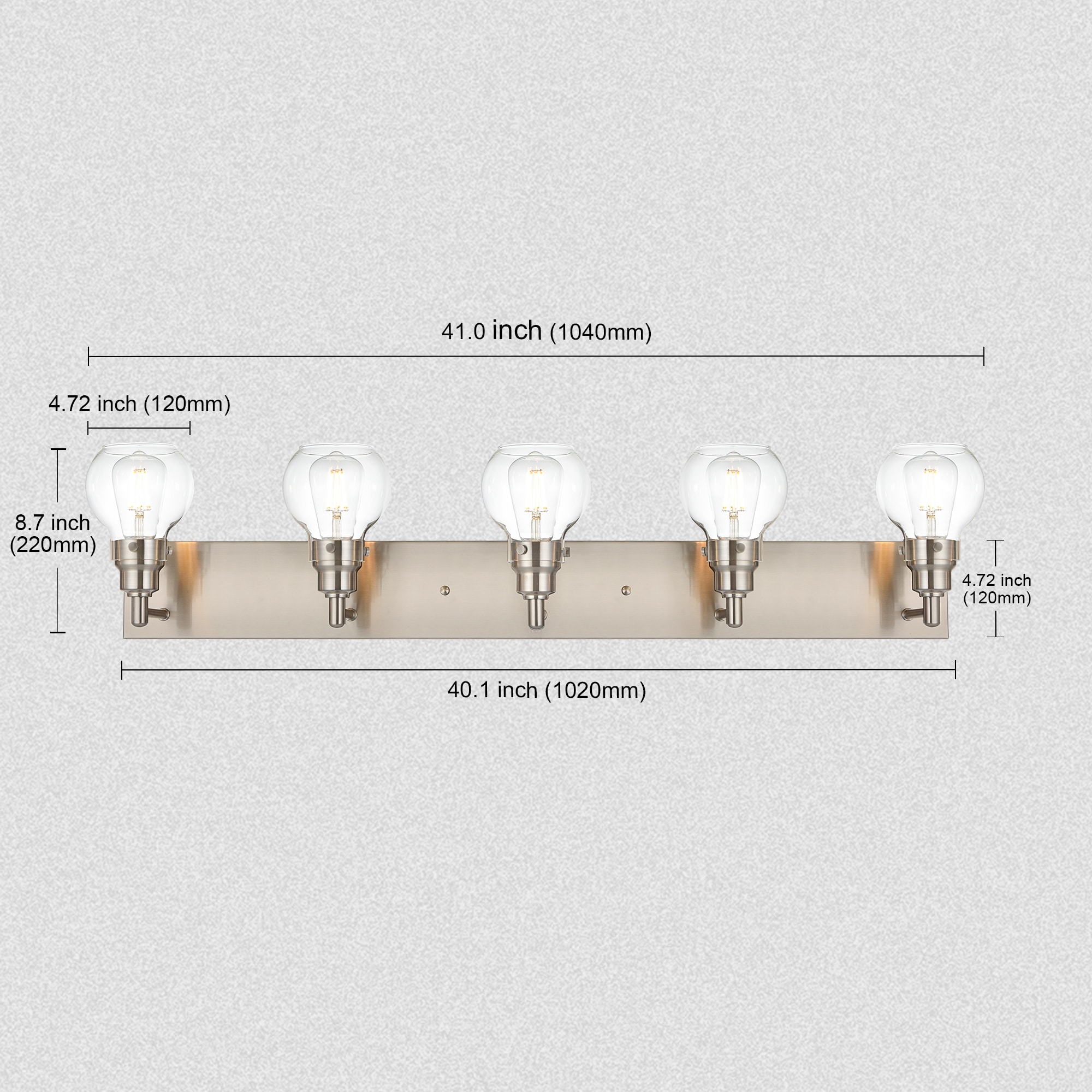 大特価販売中 VINLUZ Bathroom Vanity Light Fixtures 3-Light Modern Wall Lighting  Brushed Nickel with Clear Ribbed Glass Shade Over Mirror Mount Lights for  Bedr