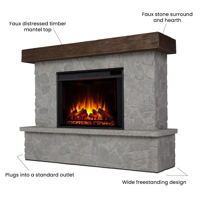 Odette Grand Electric Fireplace by Real Flame