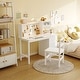 preview thumbnail 5 of 17, Solid Pine Wood Kids Study Desk with Storage Shelves & USB Clip Lamp, White Children Writing Desk for Bedroom or Playroom