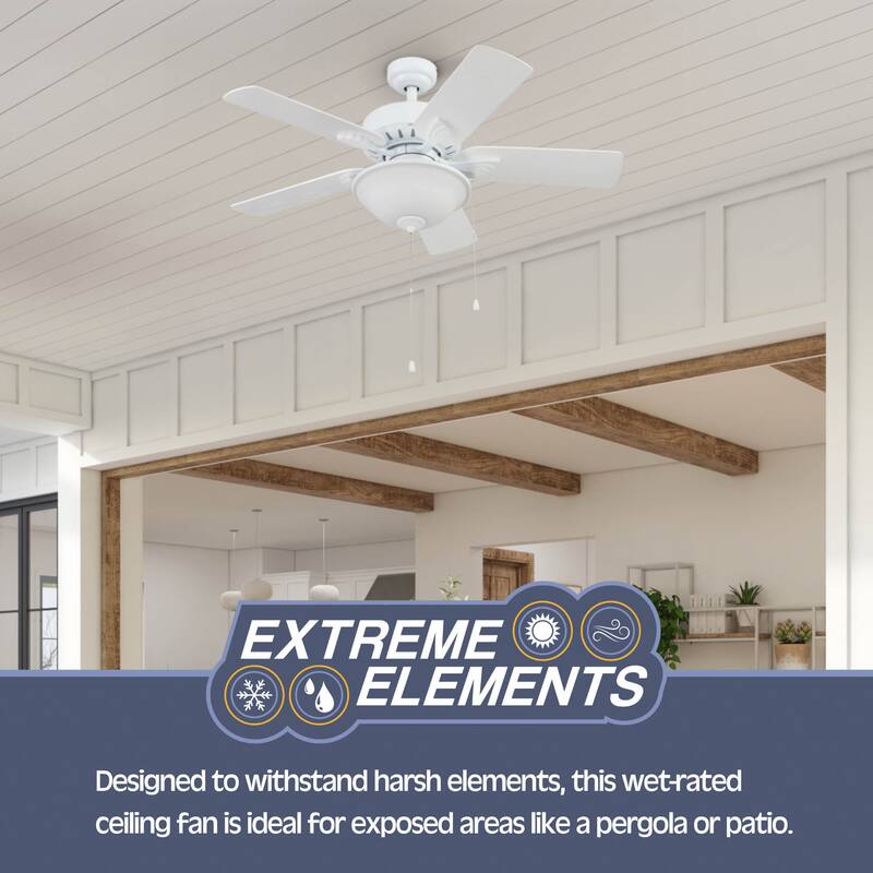 42" Prominence Home Viretta Wet Rated Indoor/Outdoor Ceiling Fan, Matte Black - 42