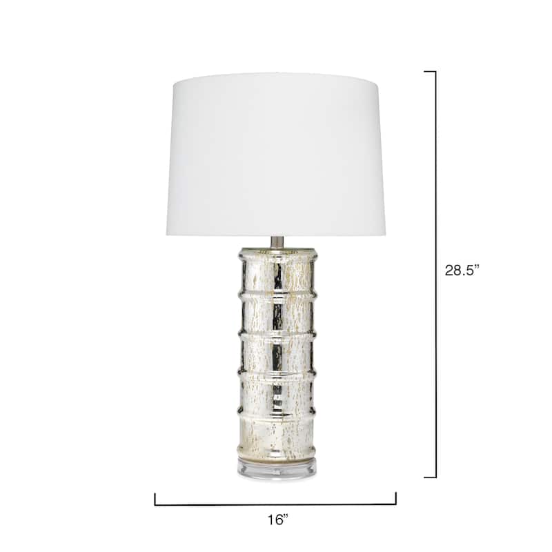 Alden Décor Emely Mercury Glass Table Lamp, Silver