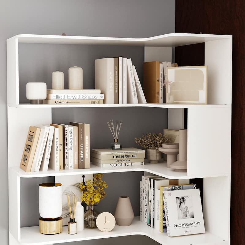 Buffet Display Cabinet Bookshelf Bookcase 81.9 Inches Tall Bookshelf