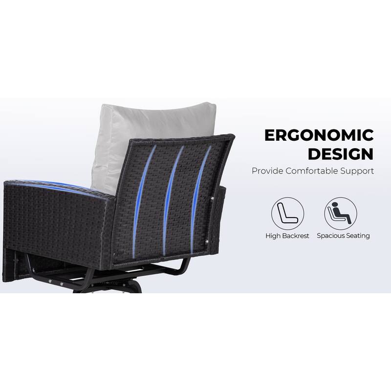 3-Piece Wicker Patio Furniture Set