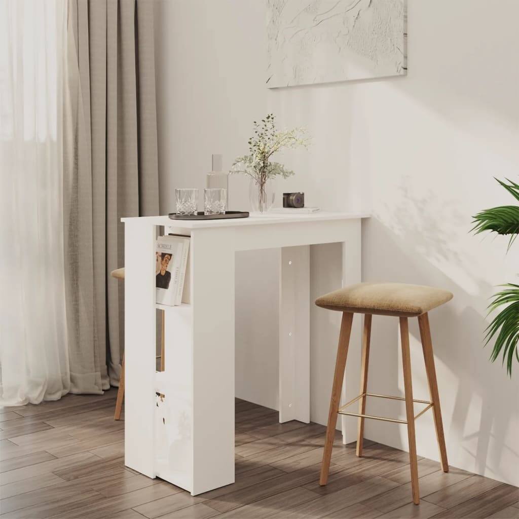 vidaXL Bar Table Kitchen Pub Table Bistro Table with Shelf Engineered Wood - 40.2" x 19.7" x 40.7"