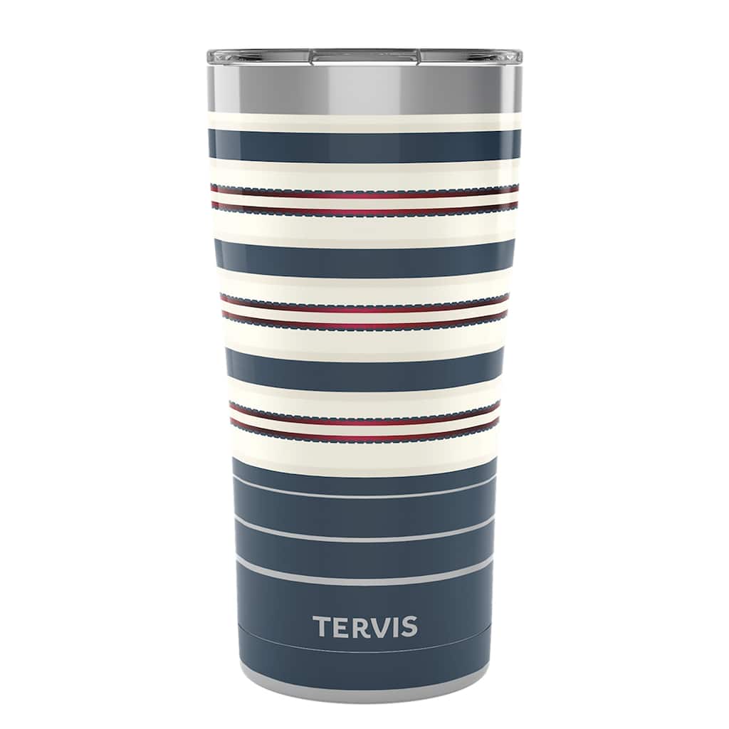 Tervis Traveler Sailor Stripes Triple Walled Insulated Travel Tumbler, Stainless Steel
